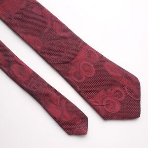 VTG Stringbeans Plus Silk Tie Antique Cars Bicycles Red Black 2.75 x 55